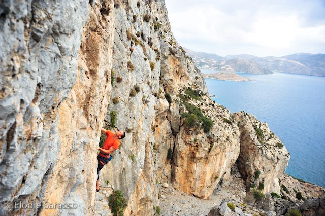 Simon Montmory in a 7a at Princess Canyon